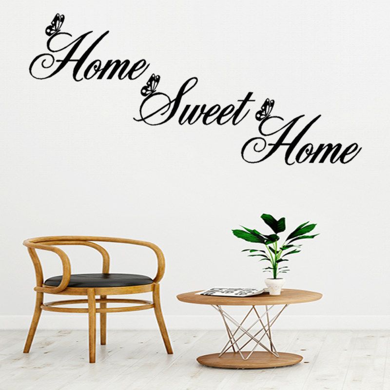Sweet Home Proverb Wall Sticker Living Room Bedroom-Black