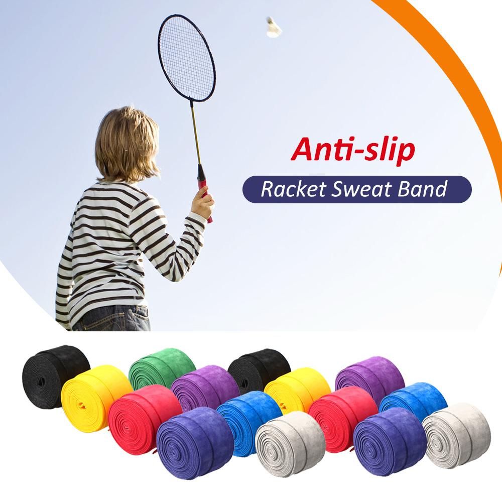 15Pcs Badminton Bat Sweatband Anti-slip Tennis Racket Grips Tape Fishing Rod Sweat Absorbent Strips