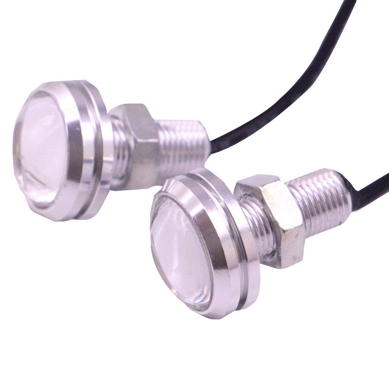 2 PCS 2x 3W 120LM Waterproof Eagle Eye Light White LED Light For Vehicles, Cable Length: 60cm(Silver)