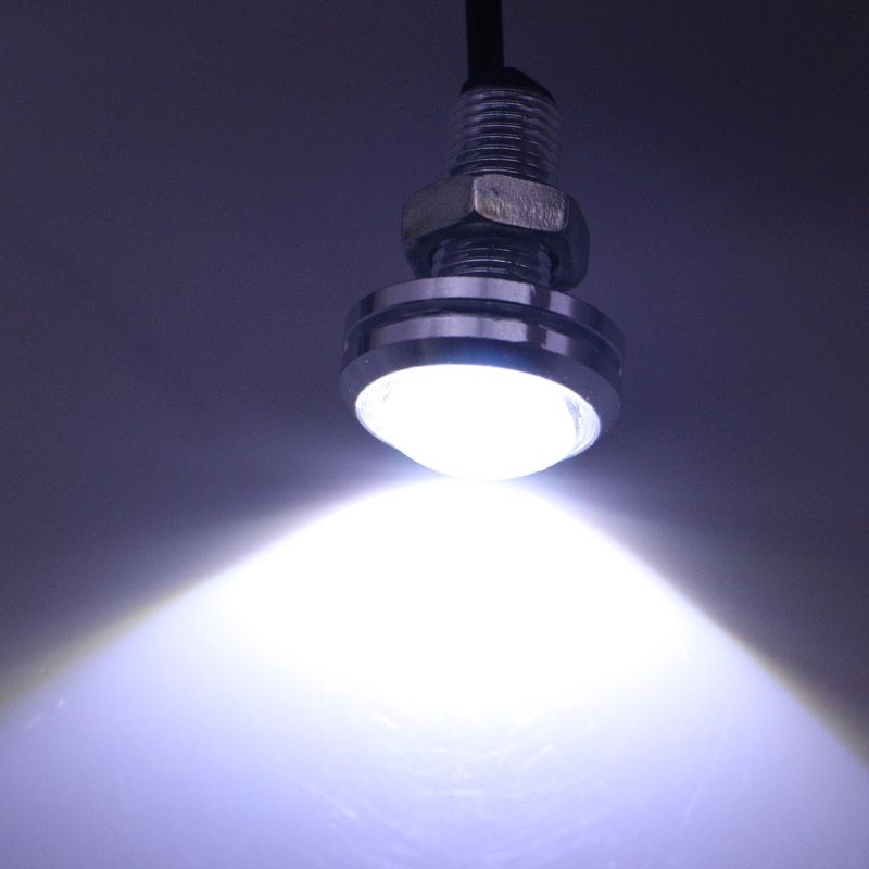 2 PCS 2x 3W 120LM Waterproof Eagle Eye Light White LED Light For Vehicles, Cable Length: 60cm(Silver)
