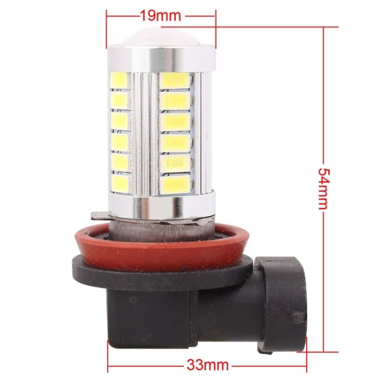 2 PCS H8/H11 White Light 5630 SMD 33 LED Car Fog Light Bulb