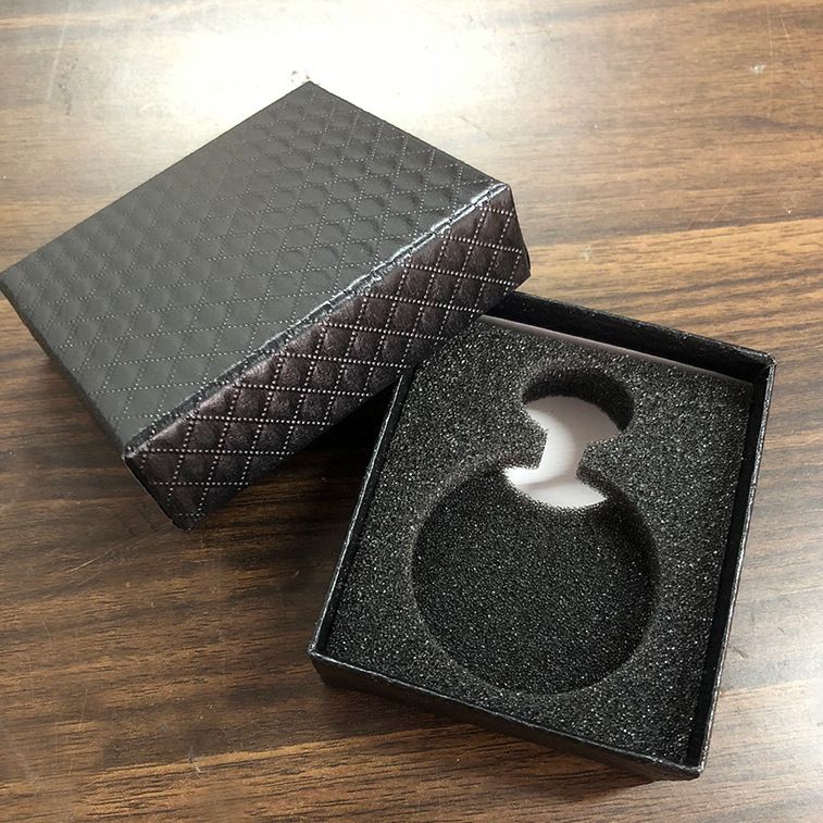 Diamond Pattern Ink Black Pocket Watch Box Exquisite Heaven