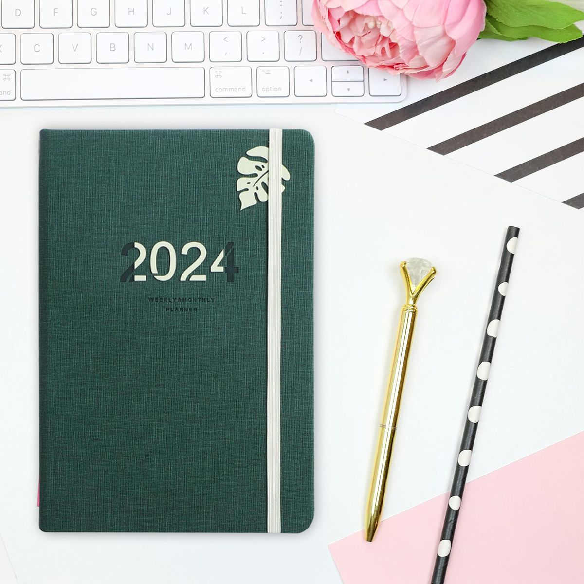 2024 Planner Notebook Calendar To Do List Dark Green