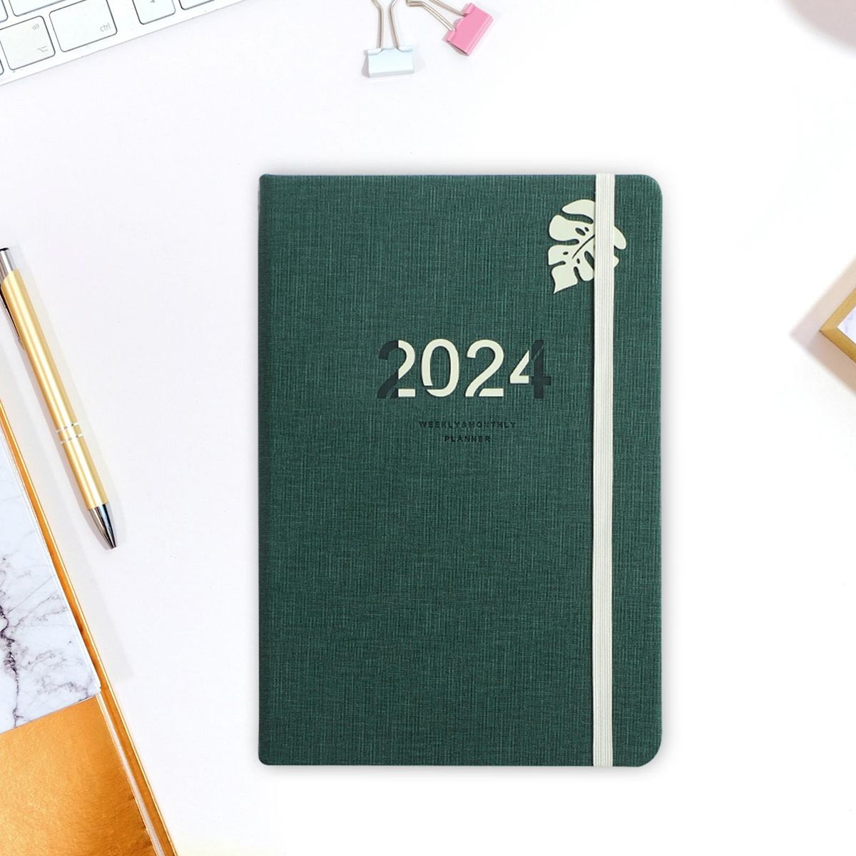 2024 Planner Notebook Calendar To Do List Dark Green