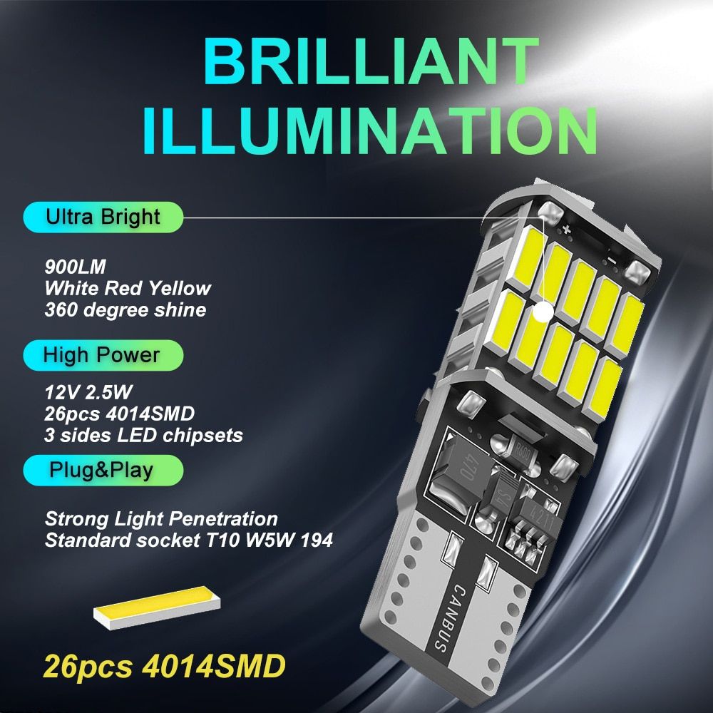 10x T10 W5W Canbus Car LED Bulb For BMW Mini Cooper R56 R53 E90 E46 F20 F10 E39 Z4 Interior Dome