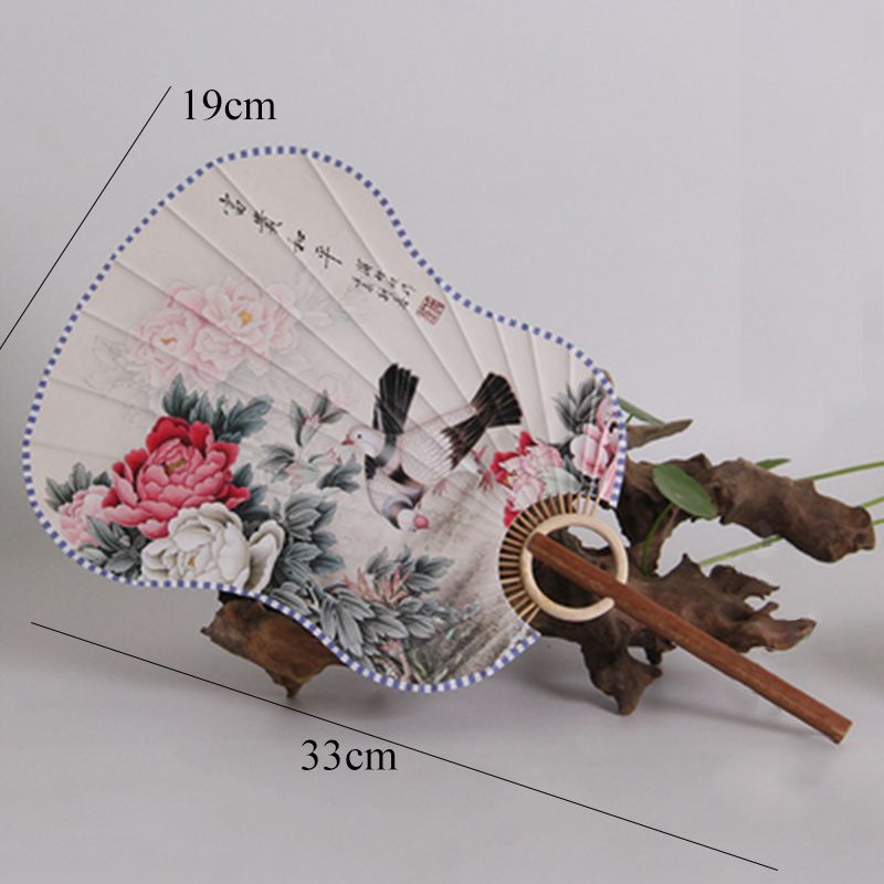 Style Fan Collection Shooting Fan Printing Home Paper Bamboo Props Material Fashion Silk Round Decoration For Pu Old Cloth