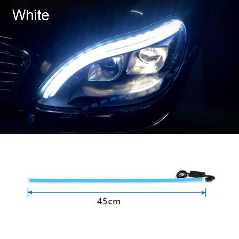 1PCS 12W Day Time Running Strip LED Turning Signal Universal Soft Tube Headlight Strip LED Turn