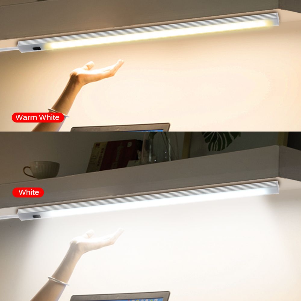 USB 5V LED Under Cabinet Light Motion Sensor Hand Sweep Lamp 20/30/40/50 CM For Cupboard Wardrobe Bed Closer Stairs Kitchen-20cm