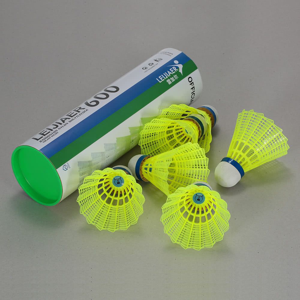 6PCS Professional Badminton Ball Yellow Feather Nylon
