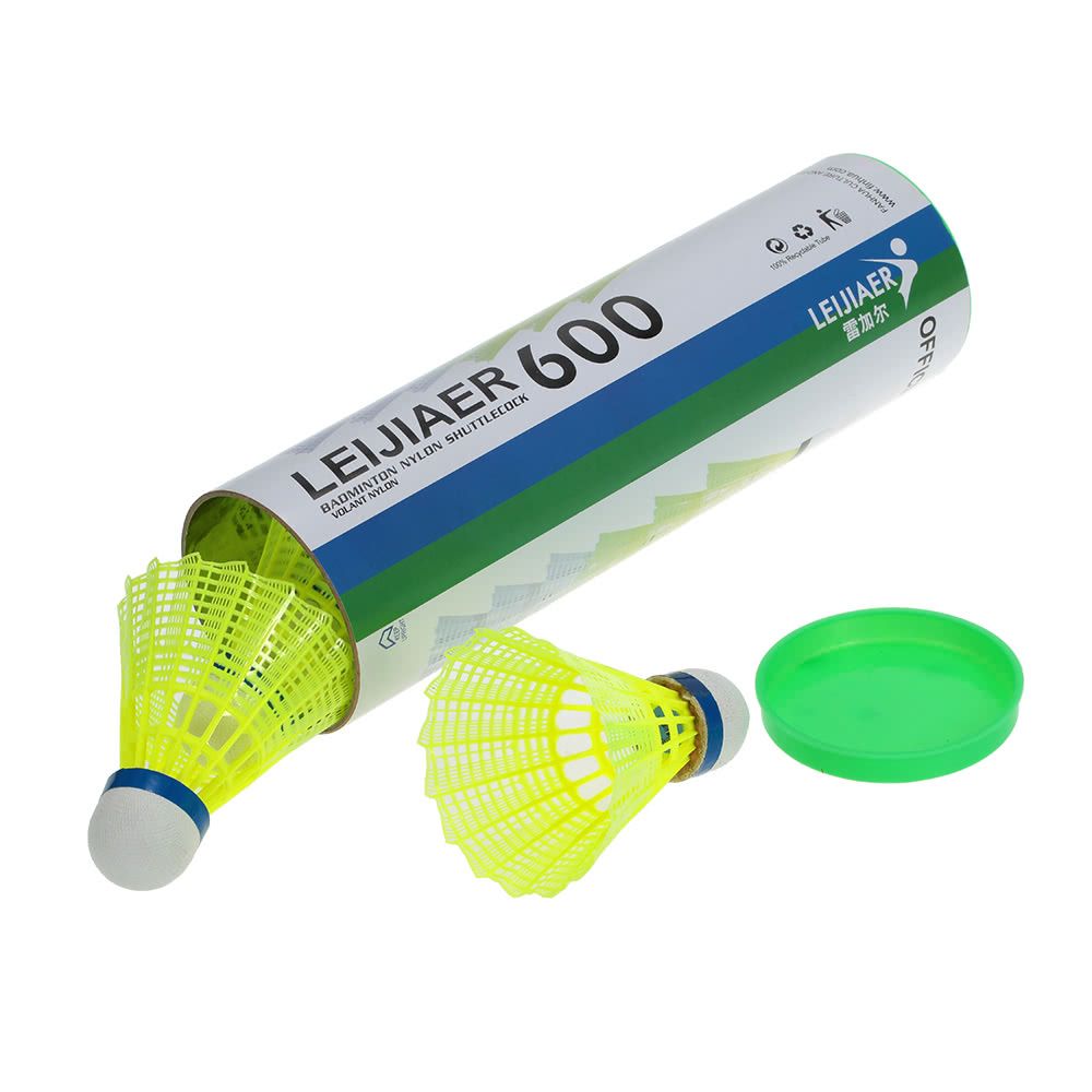 6PCS Professional Badminton Ball Yellow Feather Nylon