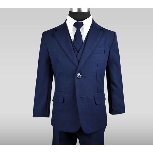 Lovely Boy's Suit - Navy Blue (3 Piece)