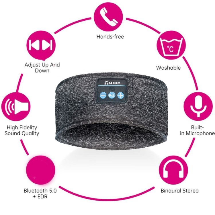 Music Headband Bluetooth Eye Mask Music Headband Rose Red