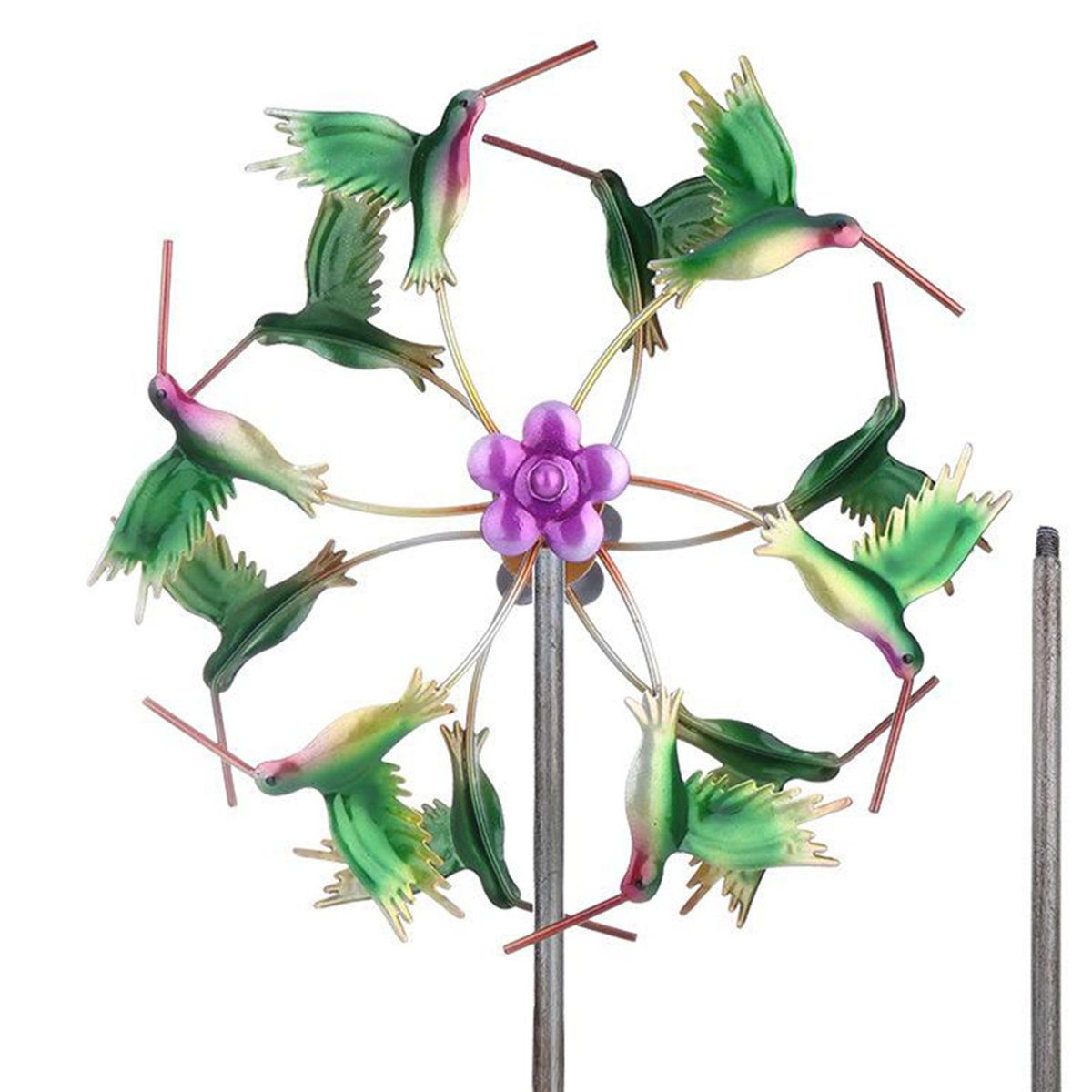 Outdoor Yard Wind Mill Spinner Lawn Garden Patio Stake Hummingbirds