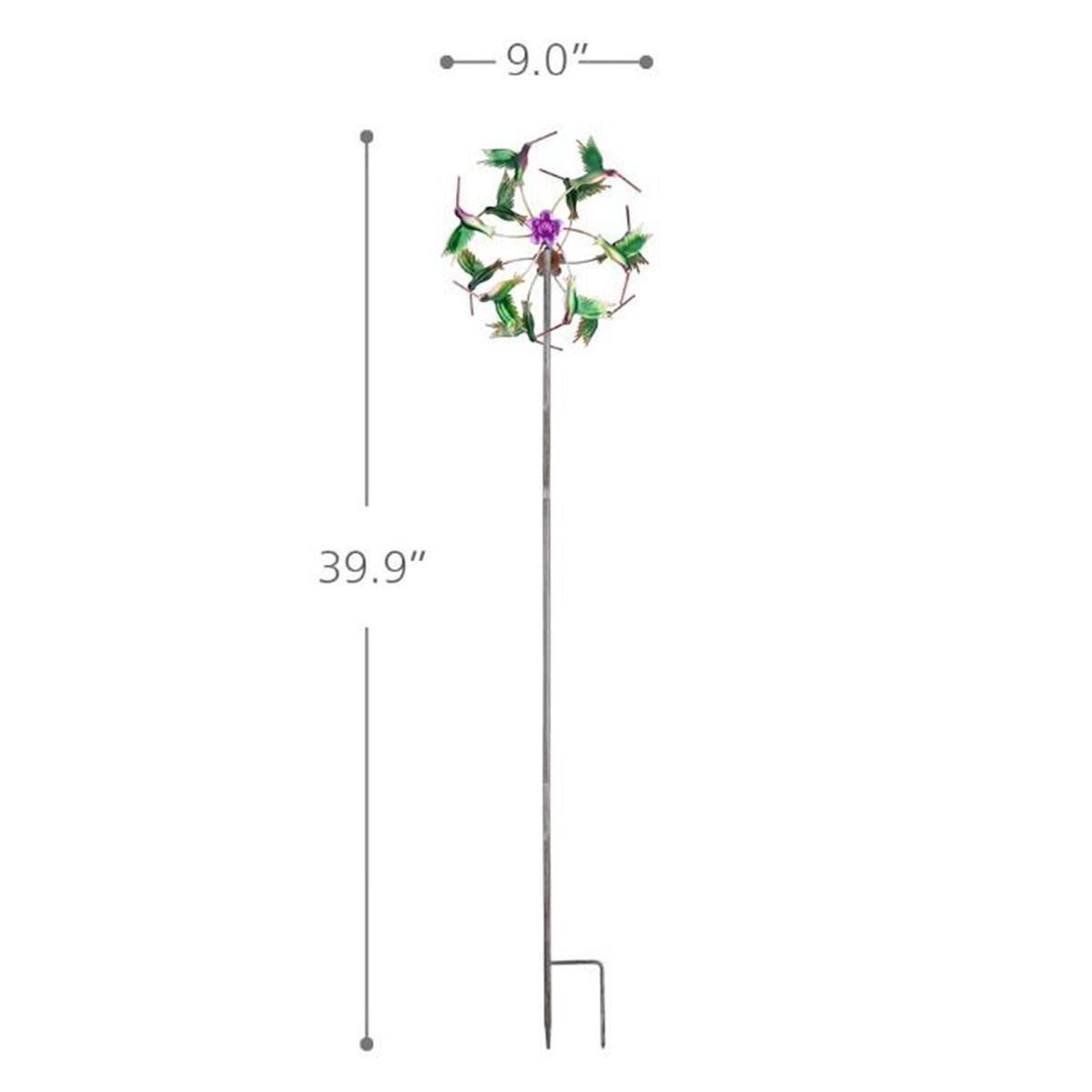 Outdoor Yard Wind Mill Spinner Lawn Garden Patio Stake Hummingbirds