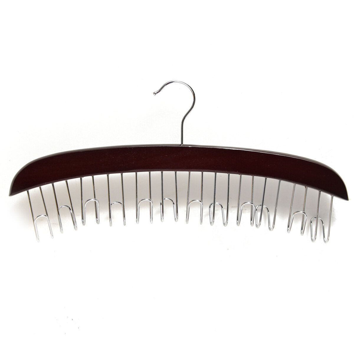 Hardwood Wooden With 12 Hooks Chrome Belt Tie Clothes Hat Hanger Closet Organizer Retro Color