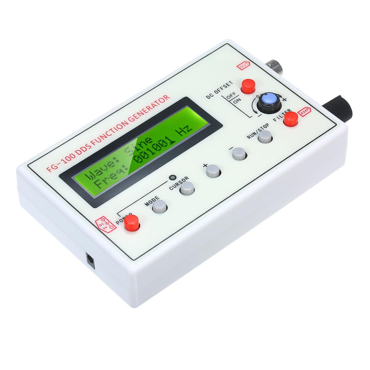 1HZ-500KHZ FG-100 DDS Functional Signal Generator Sine Triangle Square Sawtooth ECG Noise Output Frequency Meter Signal Source Module Frequency Counter