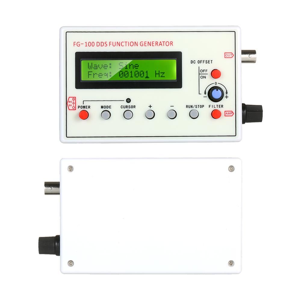 1HZ-500KHZ FG-100 DDS Functional Signal Generator Sine Triangle Square Sawtooth ECG Noise Output Frequency Meter Signal Source Module Frequency Counter