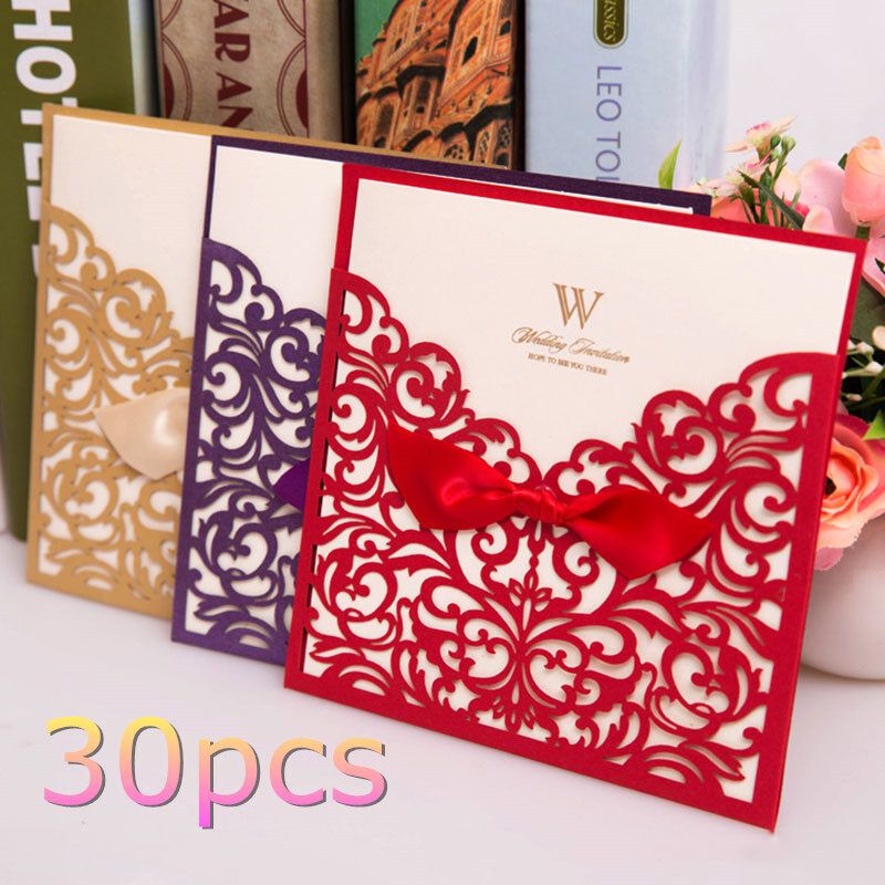 Hollow Invitation Wedding Creative Wedding Invitation Invitation Card Wedding Supplies Invitation Letter Red