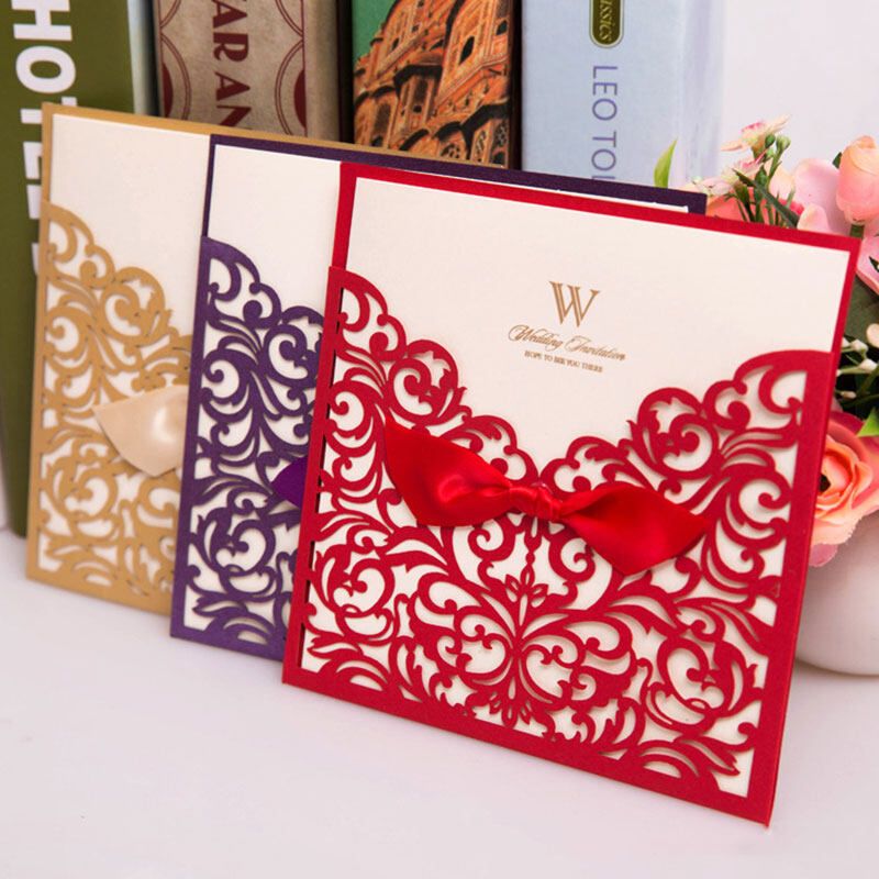 Hollow Invitation Wedding Creative Wedding Invitation Invitation Card Wedding Supplies Invitation Letter Red