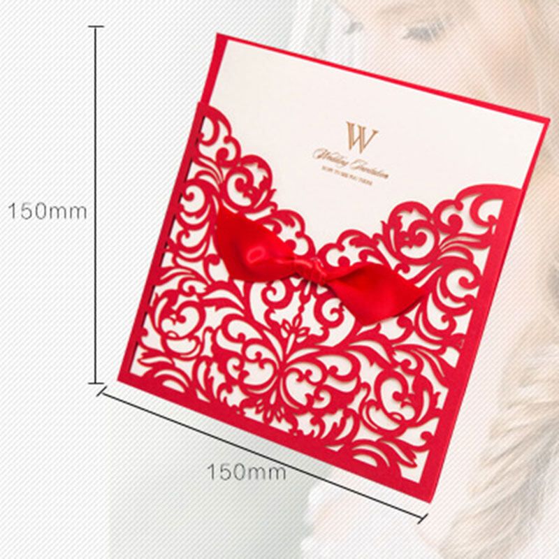 Hollow Invitation Wedding Creative Wedding Invitation Invitation Card Wedding Supplies Invitation Letter Red