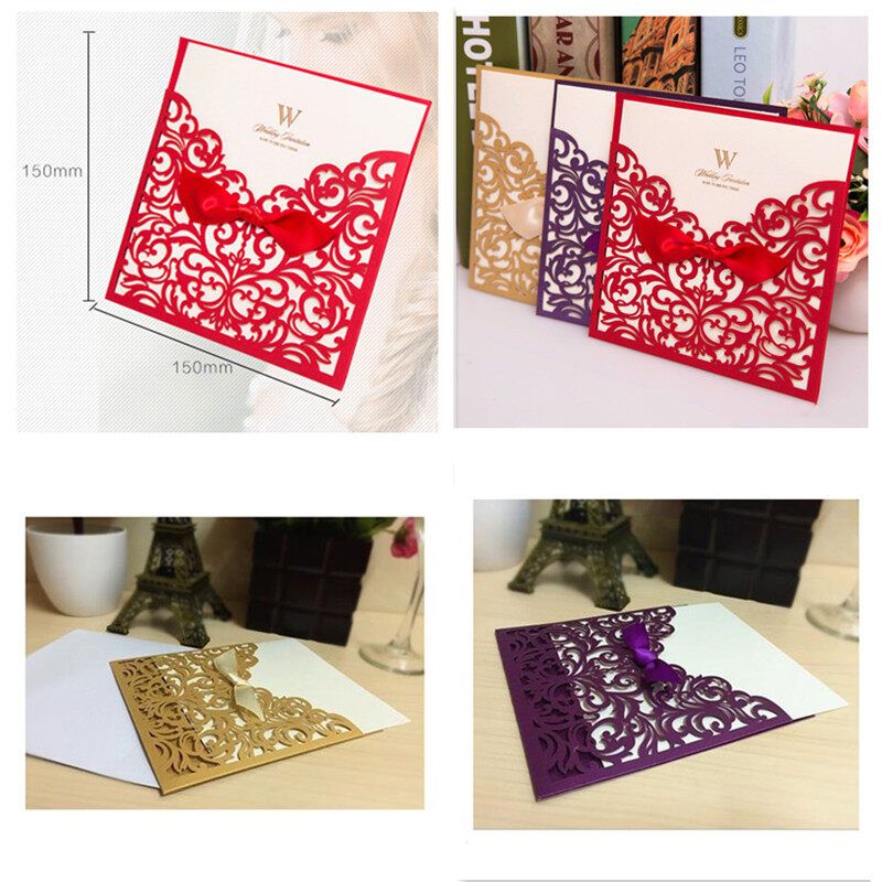 Hollow Invitation Wedding Creative Wedding Invitation Invitation Card Wedding Supplies Invitation Letter Red