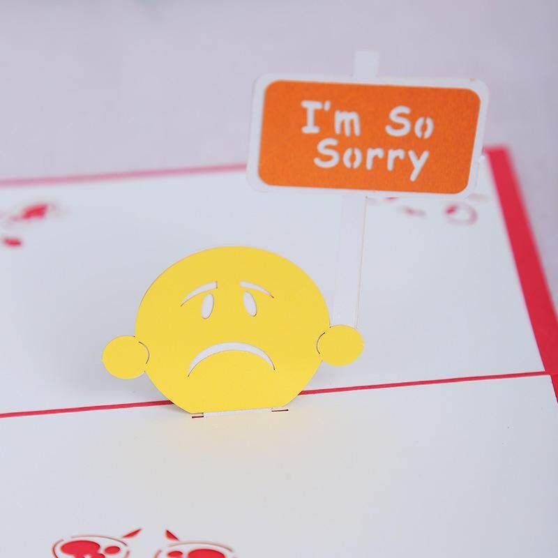 3D Up I'm So Sorry Greeting Apologize Card Christmas Gifts Party Greeting Card