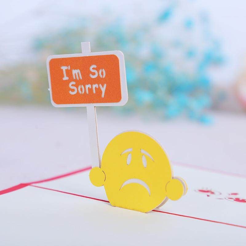 3D Up I'm So Sorry Greeting Apologize Card Christmas Gifts Party Greeting Card