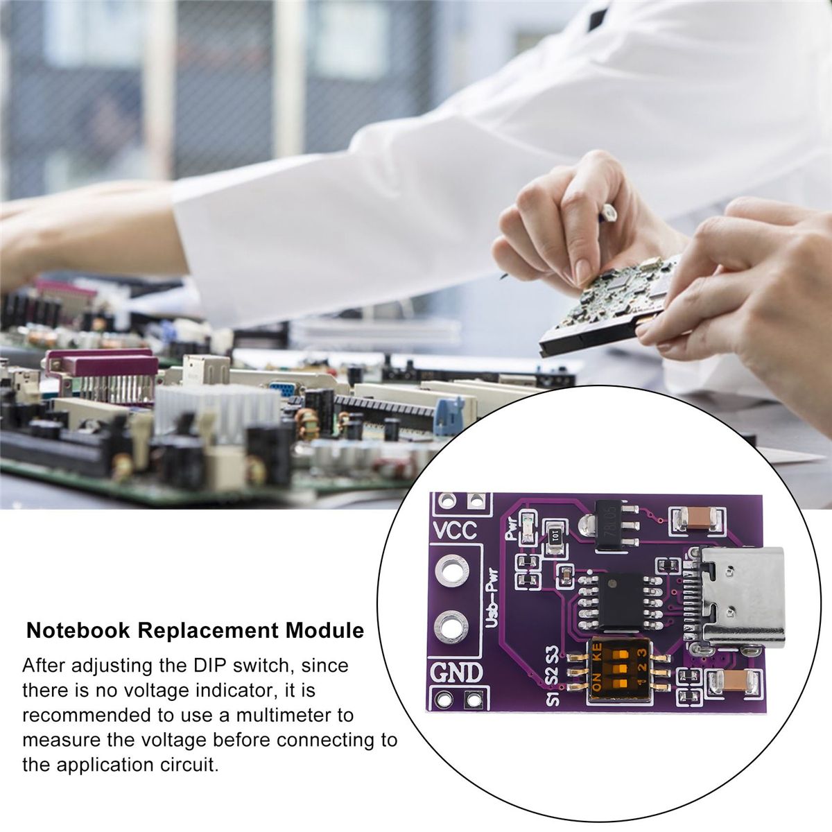 Type-C QC PD20 PD30 to DC Spoof Fast Charge Trigger Detector USB-PD Notebook Power Supply Change Board Module