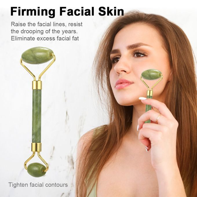 Jade Roller And Gua Sha Face Set With Scraping Plate For Facial Massage