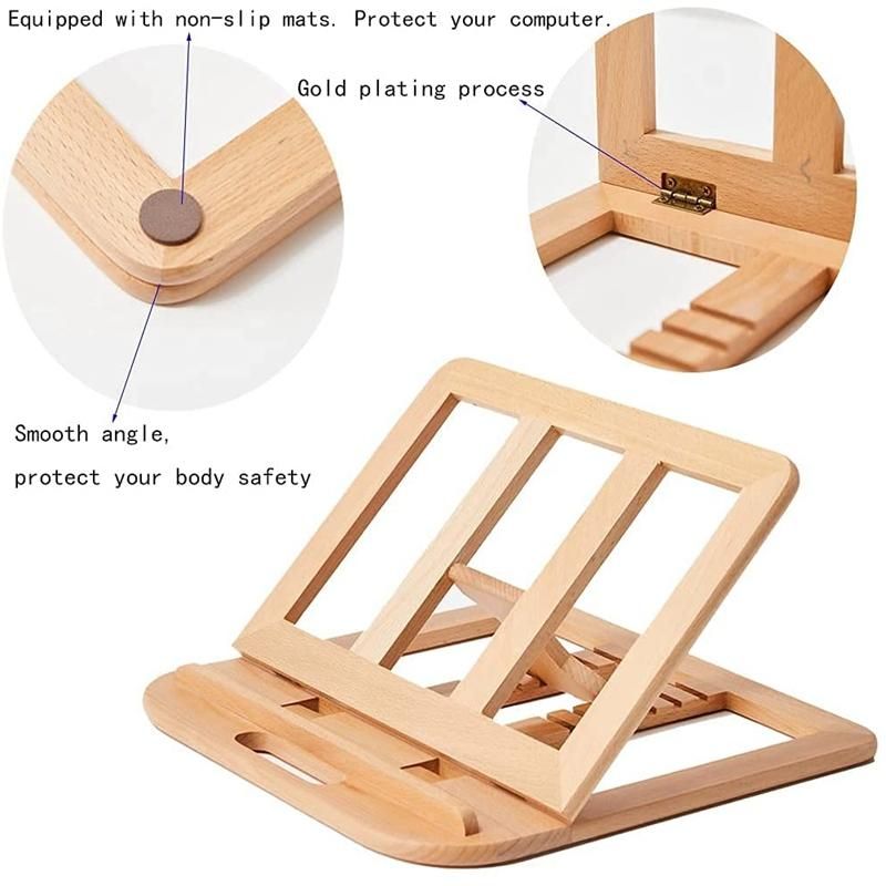 Laptop Stand, Wooden Foldable Portable Computer Stands ,Ergonomic Laptop Holder for All Laptops 10-15.6 inch
