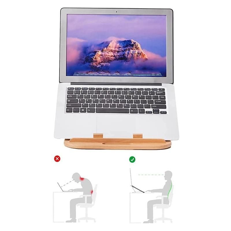 Laptop Stand, Wooden Foldable Portable Computer Stands ,Ergonomic Laptop Holder for All Laptops 10-15.6 inch