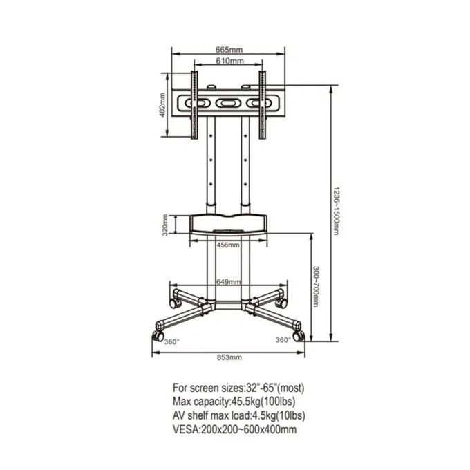 Mobile Tv Stand With Wheels