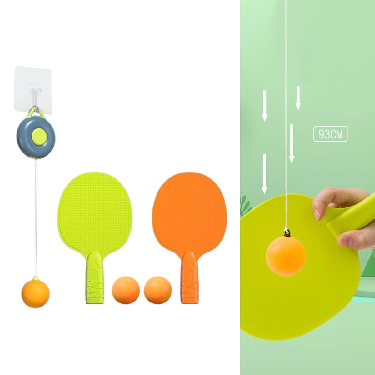 Tennis Trainer Self Training Set Telescopic Solid Color