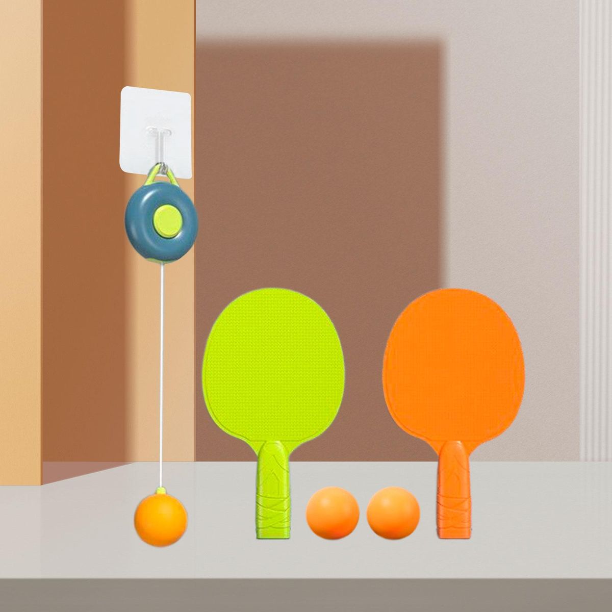 Tennis Trainer Self Training Set Telescopic Solid Color