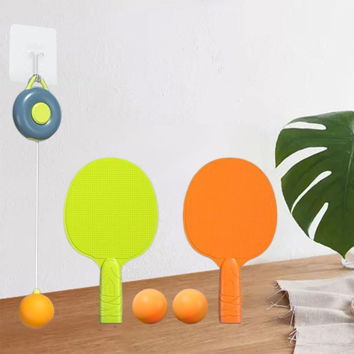 Tennis Trainer Self Training Set Telescopic Solid Color