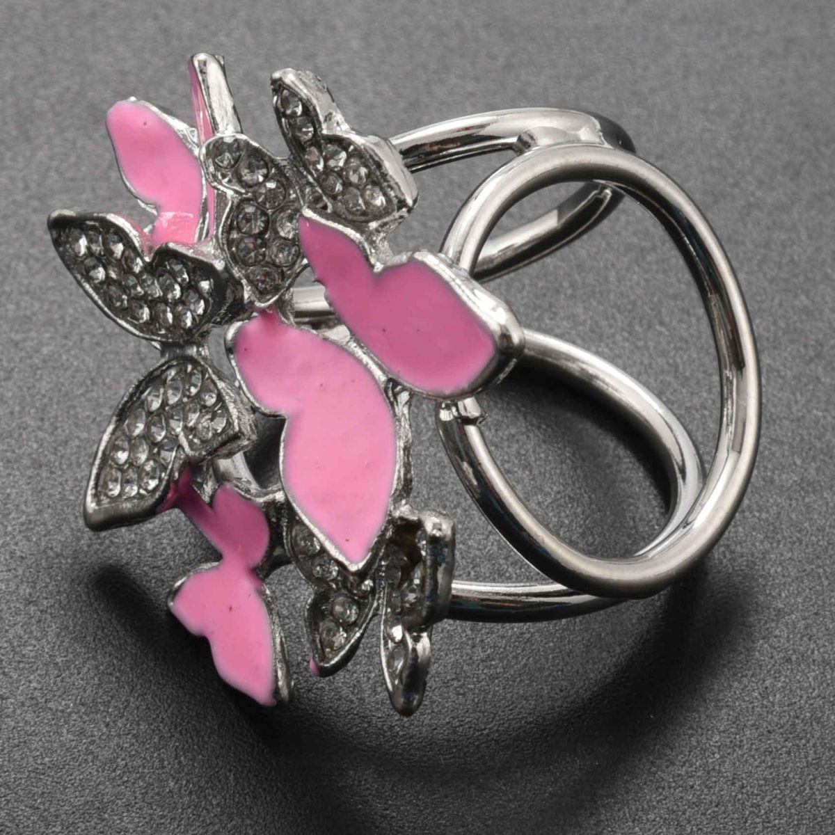 Elegant 3 Rings erfly Scarf Ring Silk Scarf Buckle Clip