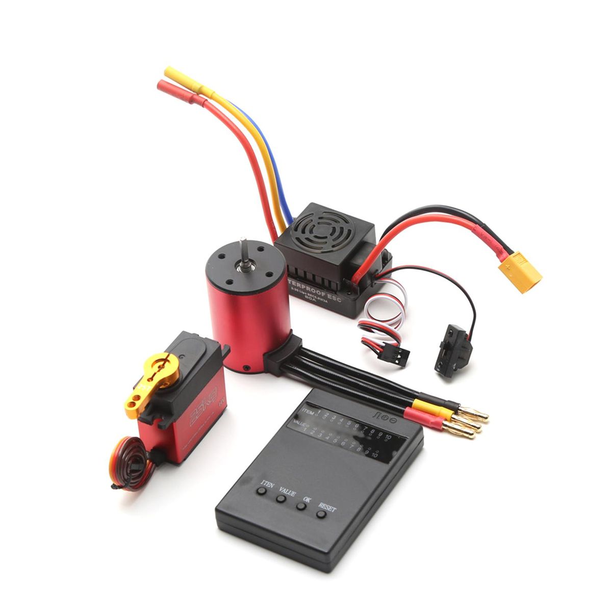 S3650 3900KV Brushless Motor 60A Brushless ESC XT60 Plug 25KG Servo Programming Card Replacement for 1/8/1/10 Tamiya Car