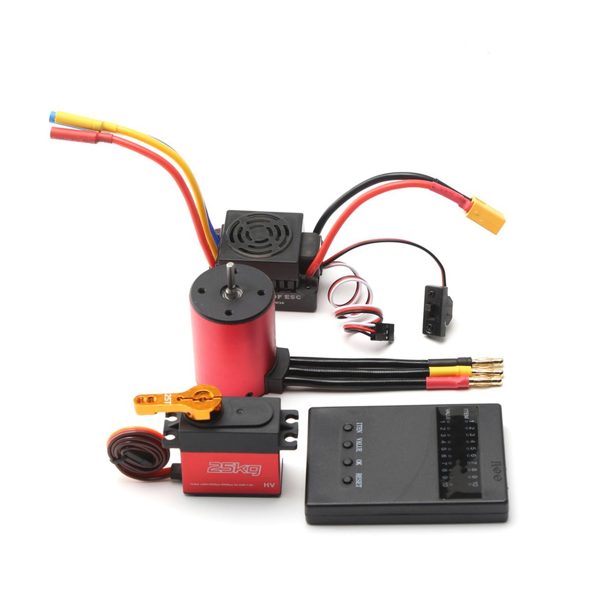 S3650 3900KV Brushless Motor 60A Brushless ESC XT60 Plug 25KG Servo Programming Card Replacement for 1/8/1/10 Tamiya Car