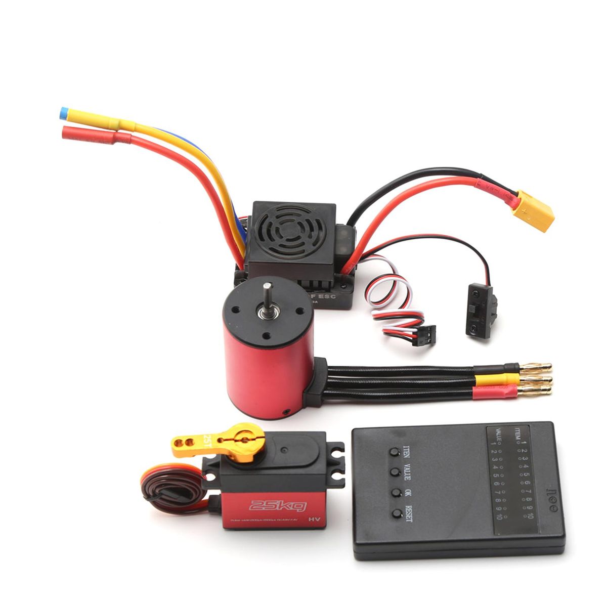S3650 3900KV Brushless Motor 60A Brushless ESC XT60 Plug 25KG Servo Programming Card Replacement for 1/8/1/10 Tamiya Car