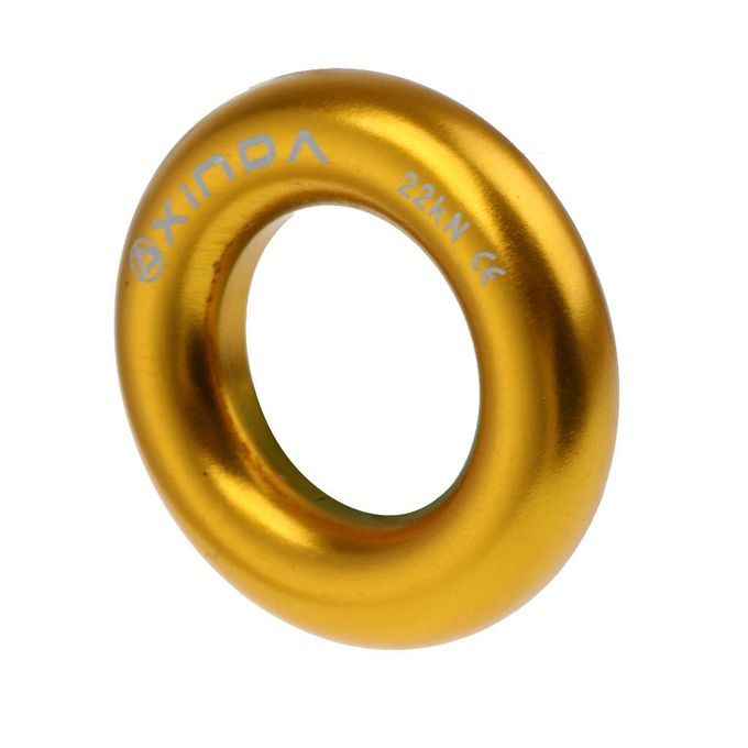 22KN Aluminum Rappel Ring BailOut Rappelling Rigging Climbing Gold
