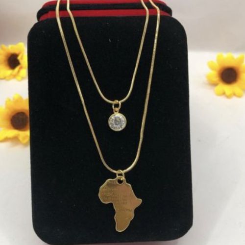 Two Steps Africa Map Luxury Neckpiece
