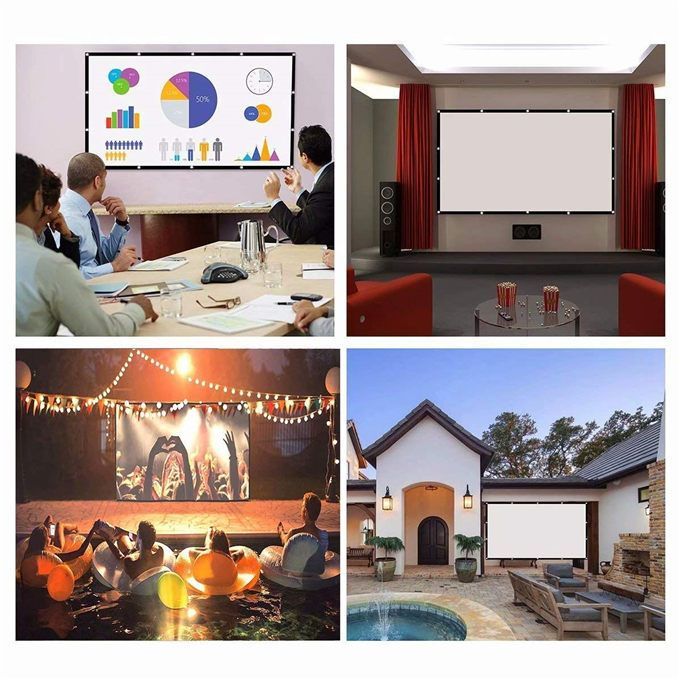 Projection Screen Portable 30-150 Inch 16:9,Outdoor Movie Screen For Travel Home Theater