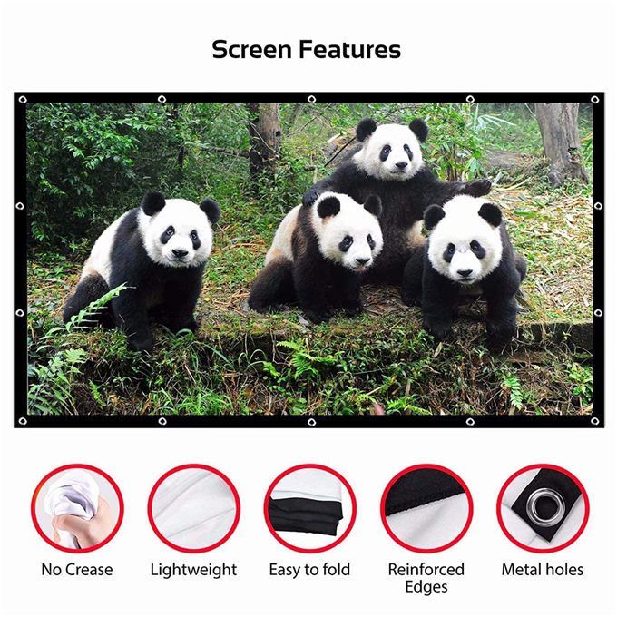 Projection Screen Portable 30-150 Inch 16:9,Outdoor Movie Screen For Travel Home Theater