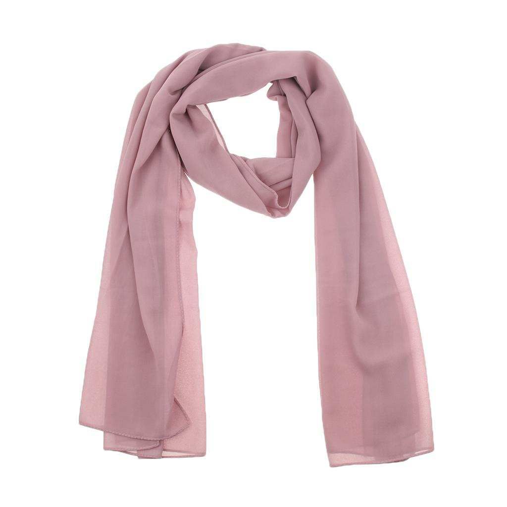 Bubble Chiffon Scarf Hijab Plain Maxi Headscarf Dusty Pink