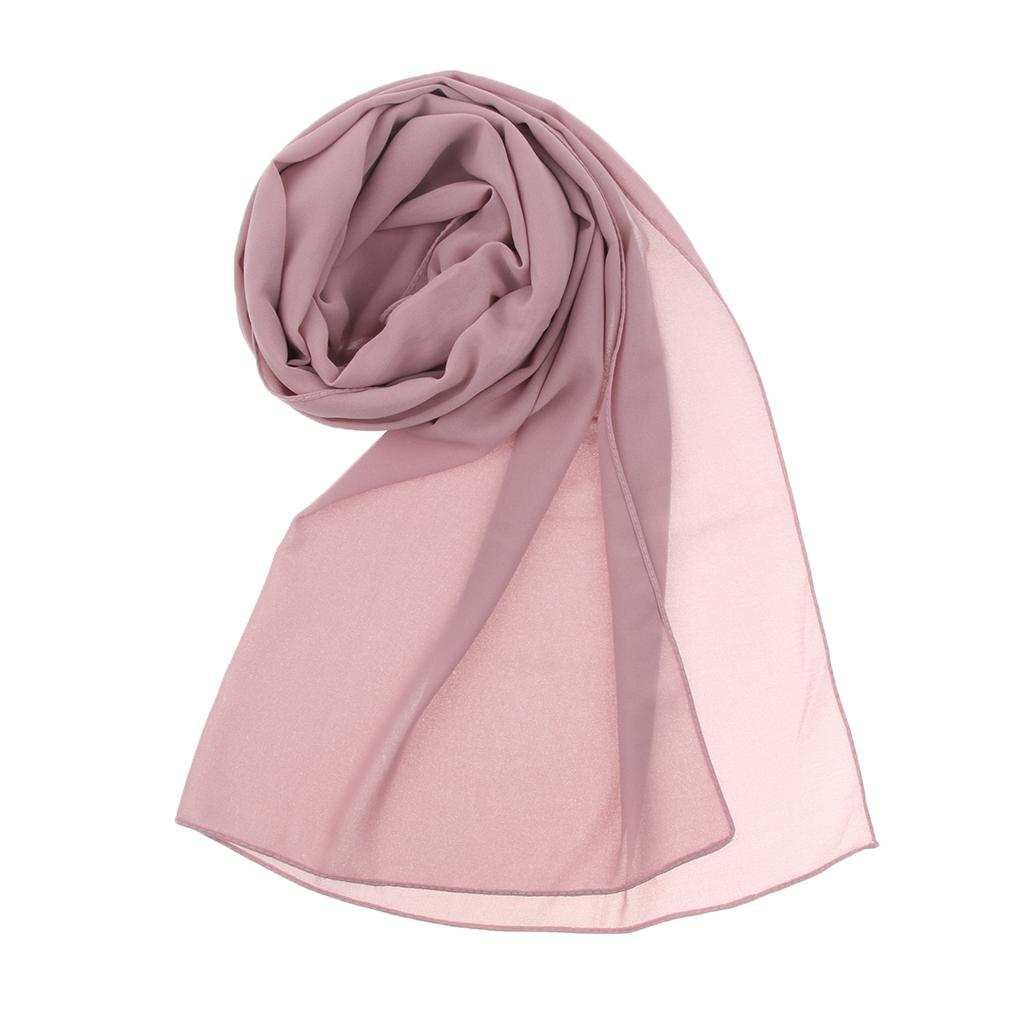 Bubble Chiffon Scarf Hijab Plain Maxi Headscarf Dusty Pink