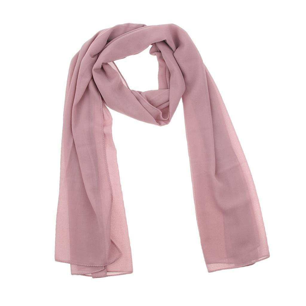 Bubble Chiffon Scarf Hijab Plain Maxi Headscarf Dusty Pink