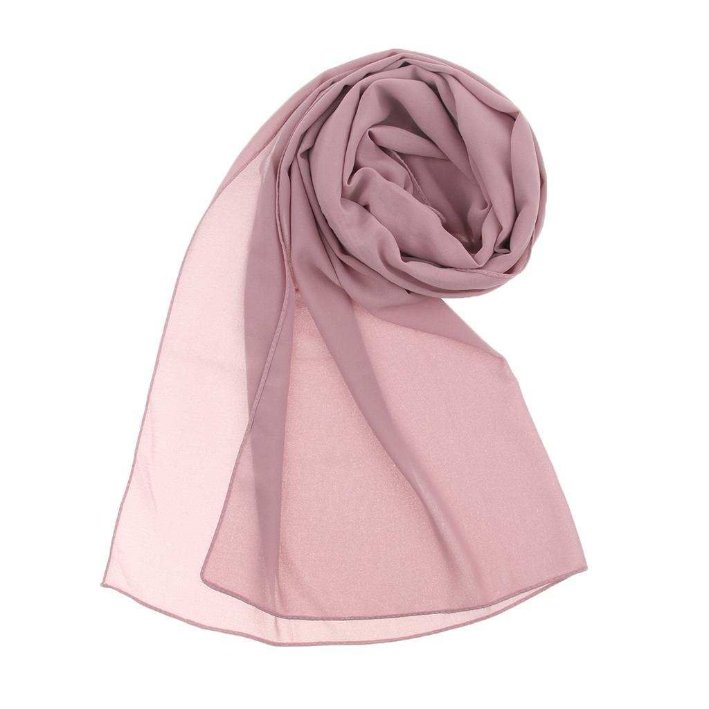 Bubble Chiffon Scarf Hijab Plain Maxi Headscarf Dusty Pink