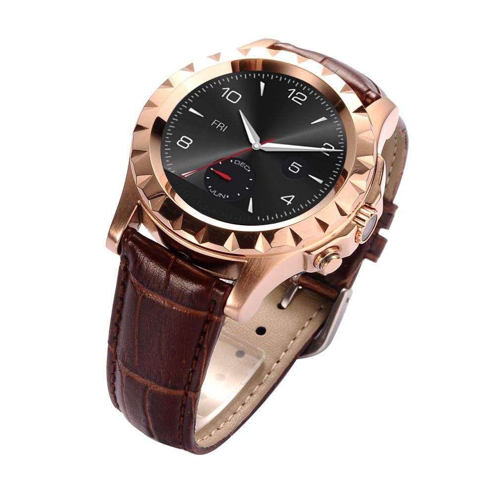 T2 MTK6260 Waterproof Nano-glass Screen Anti-lost Smart Round Watch Gold < Gold > Strap