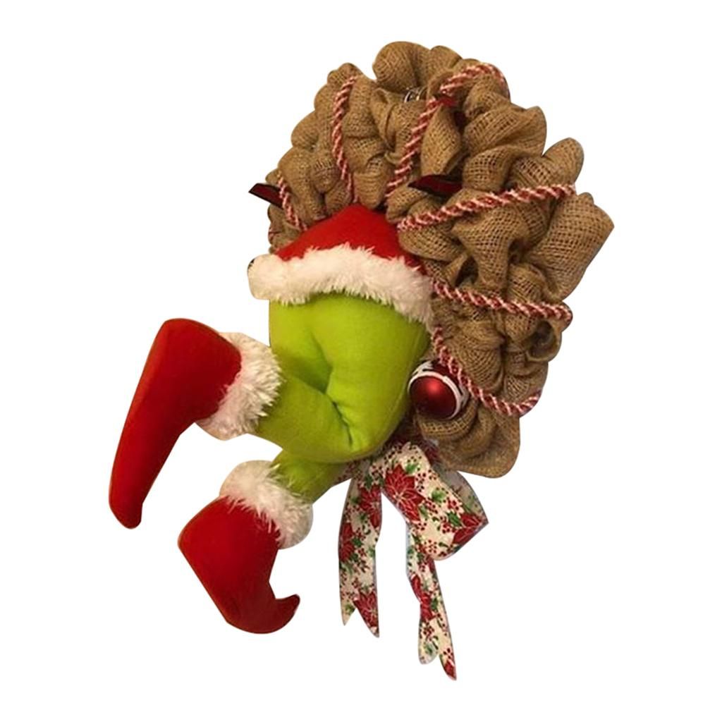 Christmas Burlap Wreath Jute Rope  For Front Door A