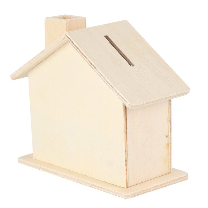 Ute  Hildren Handmade Diy Baipi House  Oin Piggy    Olle Tible Ornament-white-house-shape